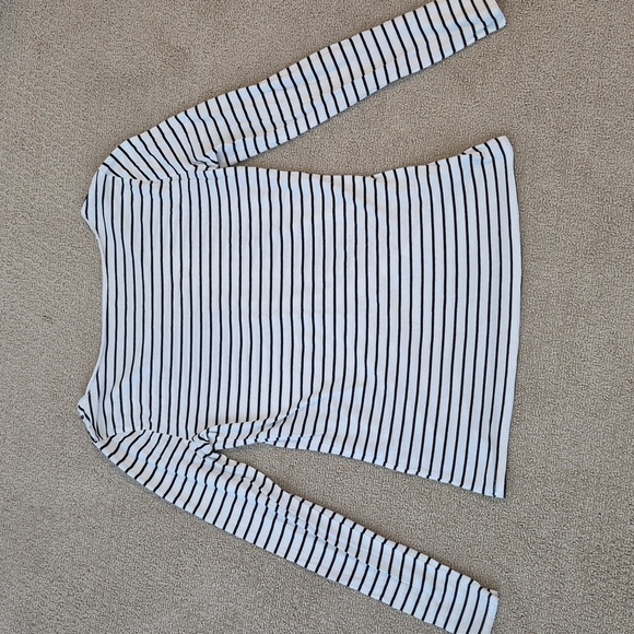 Ann Taylor Striped Long-sleeved Top - Picture 2 of 6
